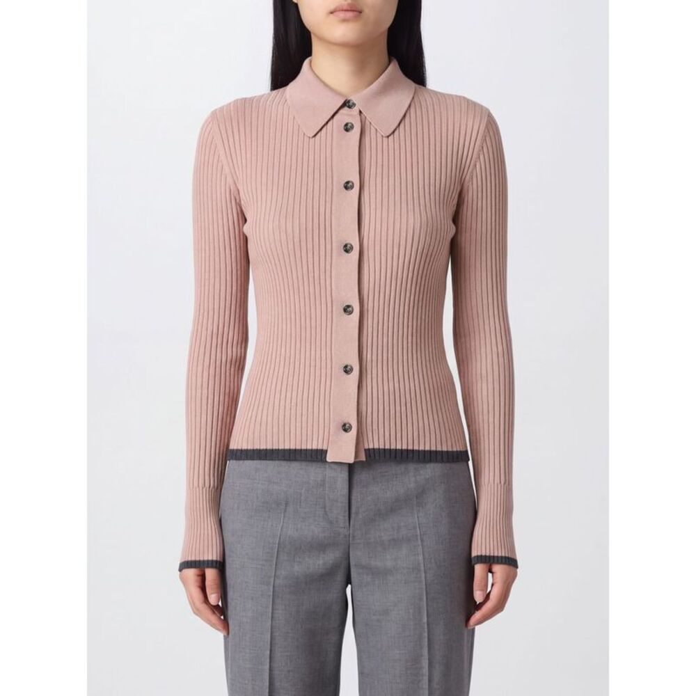 Roberto Collina Women Roberto Collina Slim Fit Ribbed Merino Wool Polo Cardigan